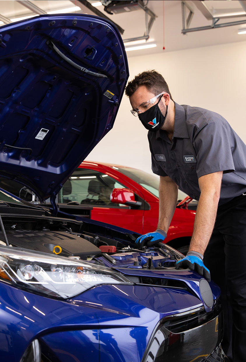 Vehicle in for a scheduled oil change