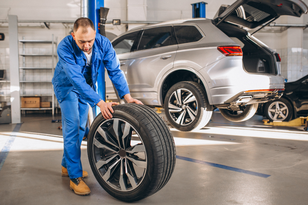 Tires, wheels, alignment, and suspension inspection